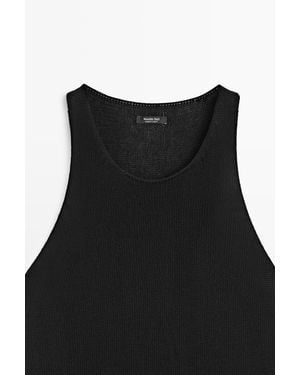 MASSIMO DUTTI Sleeveless Halter Top - Black