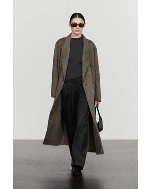 MASSIMO DUTTI Extra Fine Wool Pleated Trousers - White