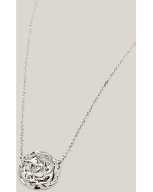 MASSIMO DUTTI Basket-Texture Round Piece Necklace - Metallic