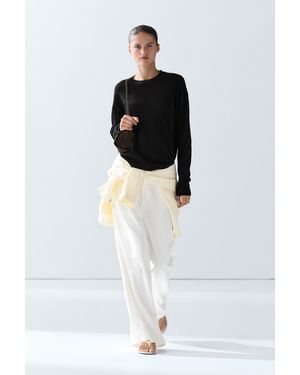 MASSIMO DUTTI Jersey Punto Fino Con Lana - Negro