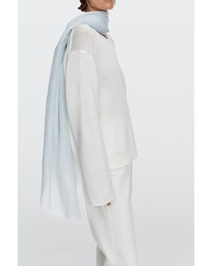 MASSIMO DUTTI Plain 100% Linen Scarf - White