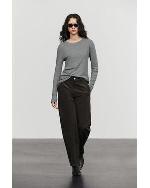 MASSIMO DUTTI Pantaloni Barrel Fit - Grigio