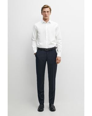MASSIMO DUTTI Slim Fit Cotton Poplin Shirt - White
