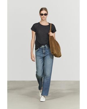 MASSIMO DUTTI Kurzarm-Shirt Mit Raglanärmeln - Schwarz