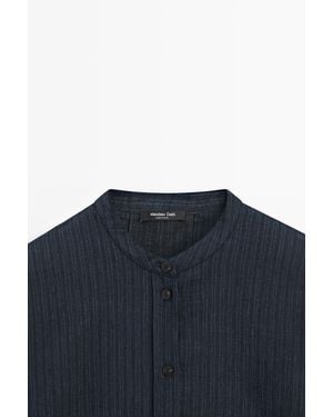 MASSIMO DUTTI Flowing Midi Shirt Dress - Blue