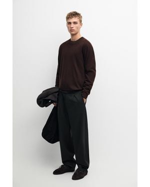 MASSIMO DUTTI 100% Cashmere Crew Neck Jumper - Black