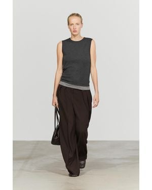 MASSIMO DUTTI Wool-Blend Double-Layer T-Shirt - Multicolor