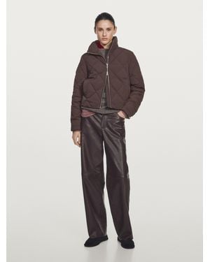 MASSIMO DUTTI Short Water-Repellent Puffer Jacket - Red