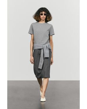 MASSIMO DUTTI Camiseta Manga Corta 100% Algodon - Gris