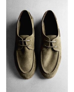 MASSIMO DUTTI Zapato Náutico Piso Yute - Negro
