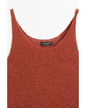 MASSIMO DUTTI Textured Cotton Blend Strappy Top