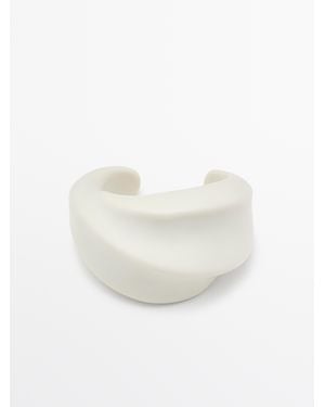 MASSIMO DUTTI Molded Wide Bracelet - White
