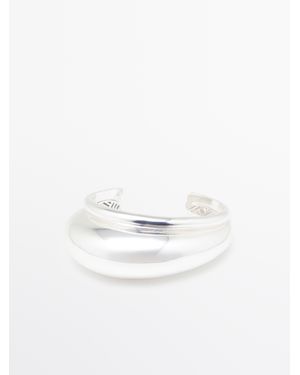 MASSIMO DUTTI Voluminous Rigid Bracelet - White