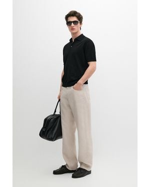 MASSIMO DUTTI Wide-Leg Linen Trousers - Multicolour