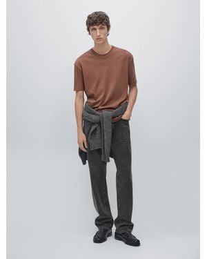 MASSIMO DUTTI Camiseta Medium Weight 100% Algodón - Blanco