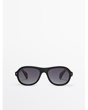 MASSIMO DUTTI Aviator Sunglasses - Black