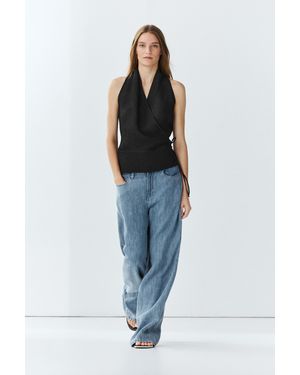 MASSIMO DUTTI Top Halter A Portafoglio - Nero
