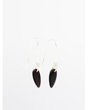 MASSIMO DUTTI Stone Pendulum Earrings - White