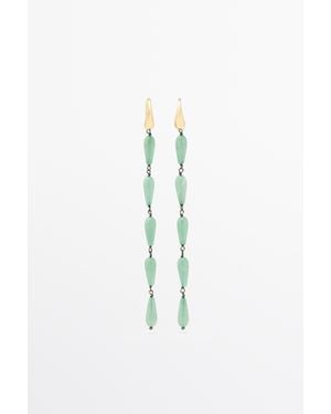MASSIMO DUTTI Gemstone Dangle Earrings - Blue