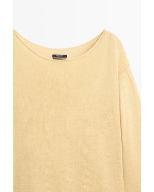 MASSIMO DUTTI 100% Mercerised Cotton Jumper - Natural