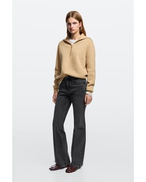 MASSIMO DUTTI Jeans A Campana A Vita Media - Nero
