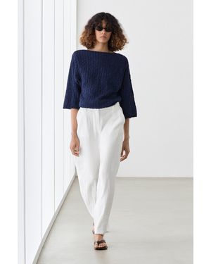 MASSIMO DUTTI Flowing Trousers With Buckles - White