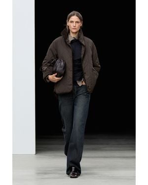 MASSIMO DUTTI Wavy Stitch Detail Jacket - Brown