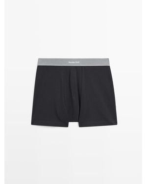 MASSIMO DUTTI Boxer Con Logo - Blu