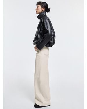 MASSIMO DUTTI Jeans Palazzo Tiro Alto - Blanco
