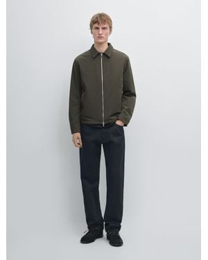 MASSIMO DUTTI Short Jacket With Pocket Details - Green