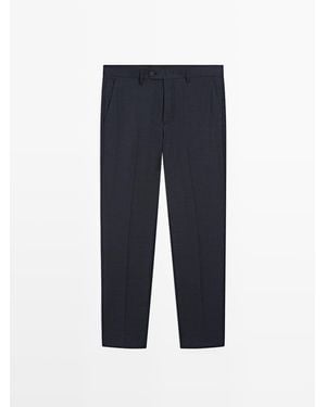 MASSIMO DUTTI 100% Wollen Kostuumpantalon - Wit