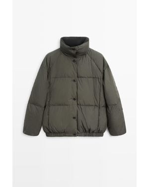 MASSIMO DUTTI Omkeerbaar Donsjack - Groen