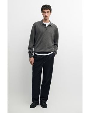 MASSIMO DUTTI 100% Cotton Knit Polo Jumper - Multicolour
