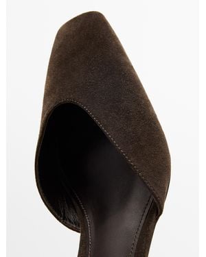 MASSIMO DUTTI Split Leather Heeled Shoes - Black