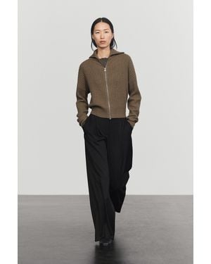 MASSIMO DUTTI Cárdigan Punto Canalé 100% Cashmere - Multicolor