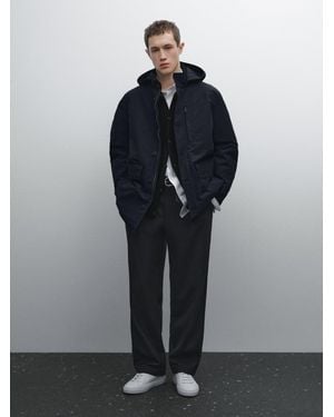 MASSIMO DUTTI Parka Con Cappuccio - Blu