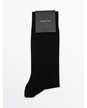 MASSIMO DUTTI Calzini A Costine - Nero