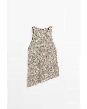 MASSIMO DUTTI Asymmetric Knit Top - White