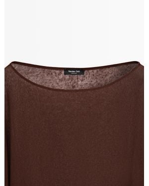MASSIMO DUTTI Flowing Cape With Linen - Brown