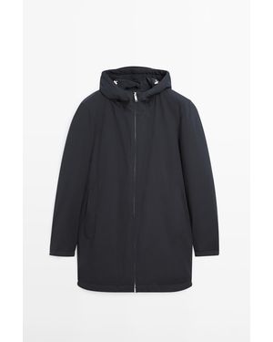 MASSIMO DUTTI Waterafstotende Gewatteerde Parka - Blauw