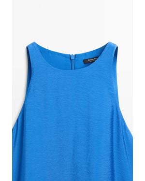 MASSIMO DUTTI Long Flowing Halter Dress - Blue
