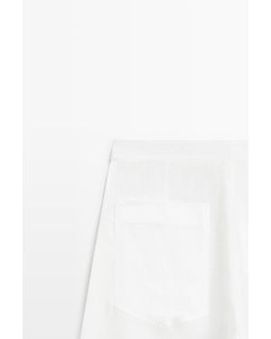 MASSIMO DUTTI Flowing 100% Linen Pants - White