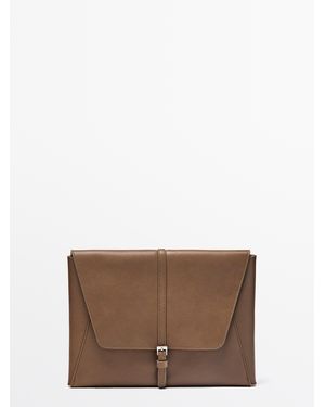 MASSIMO DUTTI Nappa Leather Ipad Case - Brown