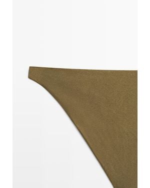 MASSIMO DUTTI Shimmery Bikini Bottoms - Green