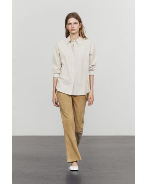 MASSIMO DUTTI Camisa Cuadros 100% Algodón - Blanco