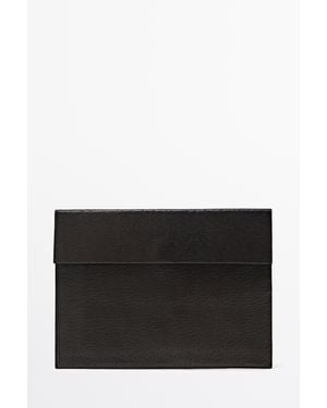 MASSIMO DUTTI Custodia Per Computer Portatile Effetto Struzzo - Nero