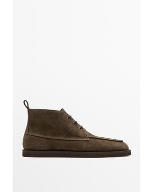 MASSIMO DUTTI Botín Piel Serraje - Negro