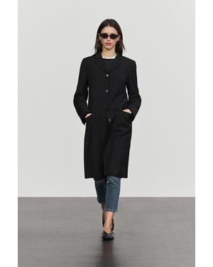 MASSIMO DUTTI Abrigo Con Lana - Negro
