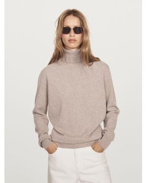 MASSIMO DUTTI Pull À Col Roulé En Maille 100 Cachemire - Neutre