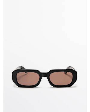 MASSIMO DUTTI Square Sunglasses - Black